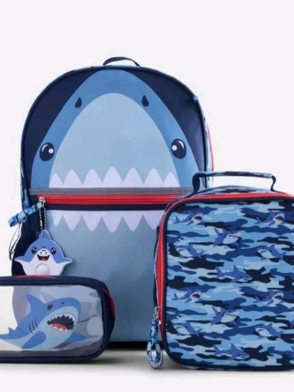 Kids Shark Backpack and Lunch Bag Set - Blue